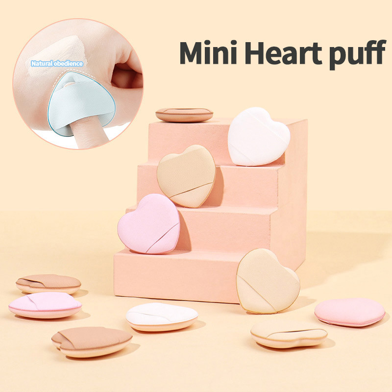 Soft Mini Finger แต ่ งหน ้ าฟองน ้ ําหัวใจการออกแบบรายละเอียดแป ้ งพัฟอุปกรณ ์ เครื ่ องสําอางสร ้ างสรรค ์