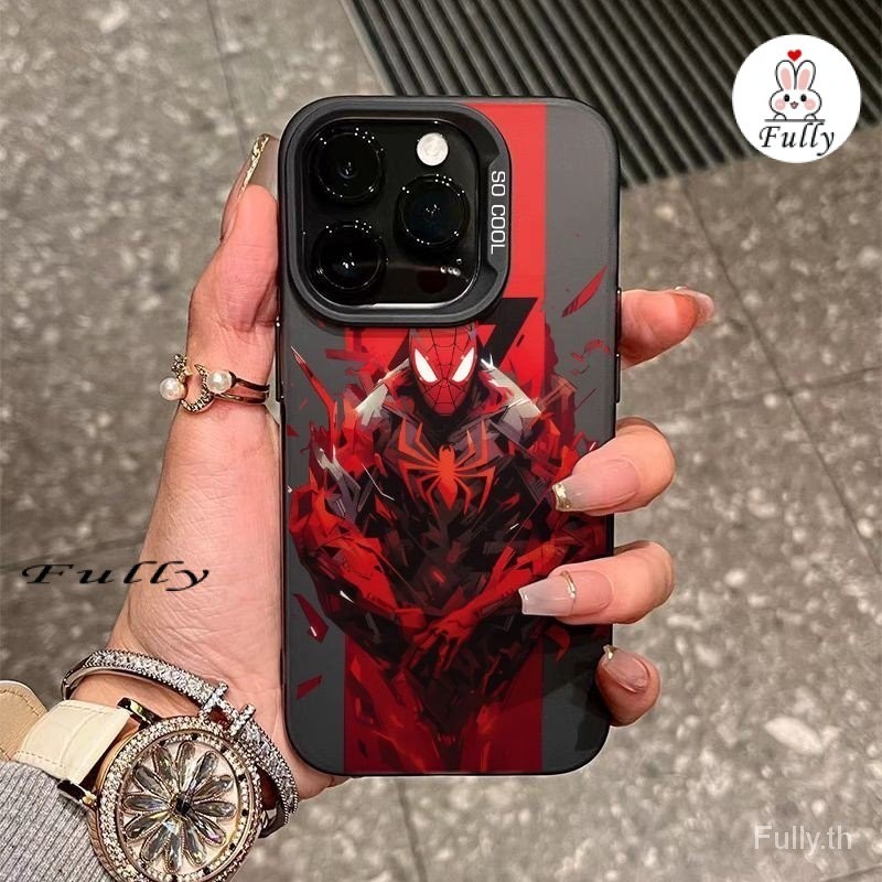 เคสโทรศัพท์มือถือแบบนิ่ม กันกระแทก ลายสไปเดอร์แมนน่ารัก สําหรับ iPhone 15 14 ProMax 13 XR 14 Pro Max 7 Plus Frosted 11 XS Max 8 Plus 12