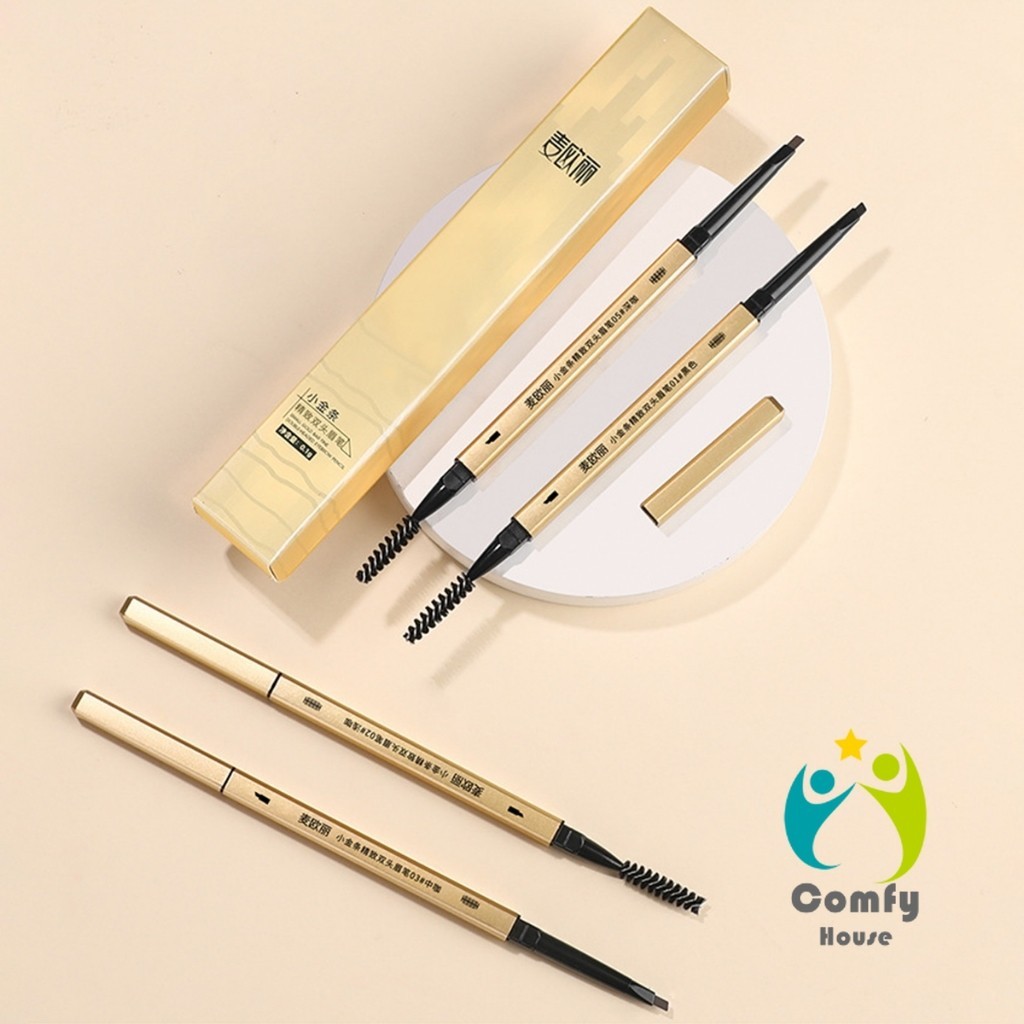 Comfy ดินสอเขียนคิ้ว 2 in 1 มีหัวเขียน และหัวแปรงปัดคิ้ว ทรงสามเหลี่ยม กันน้ํา กันเหงื่อ ติดทนนาน  Eyebrow pencil - รูปที่ 6