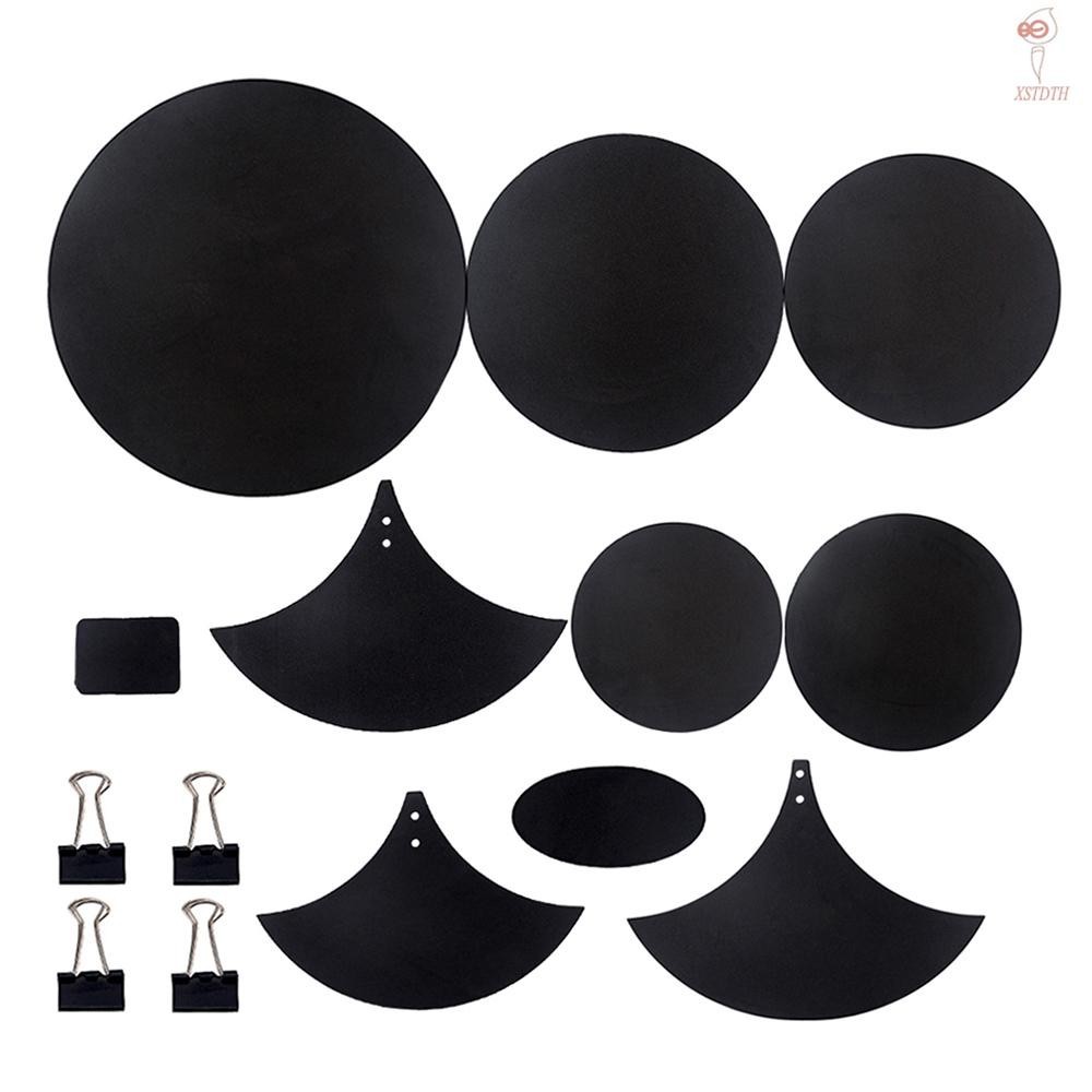 [XSTH] Cymbal Drum Mute Pads Drum Mute Pad Mat Drum Head Pad & Sound Off Blocks Belt Mat 4 Binder Cl