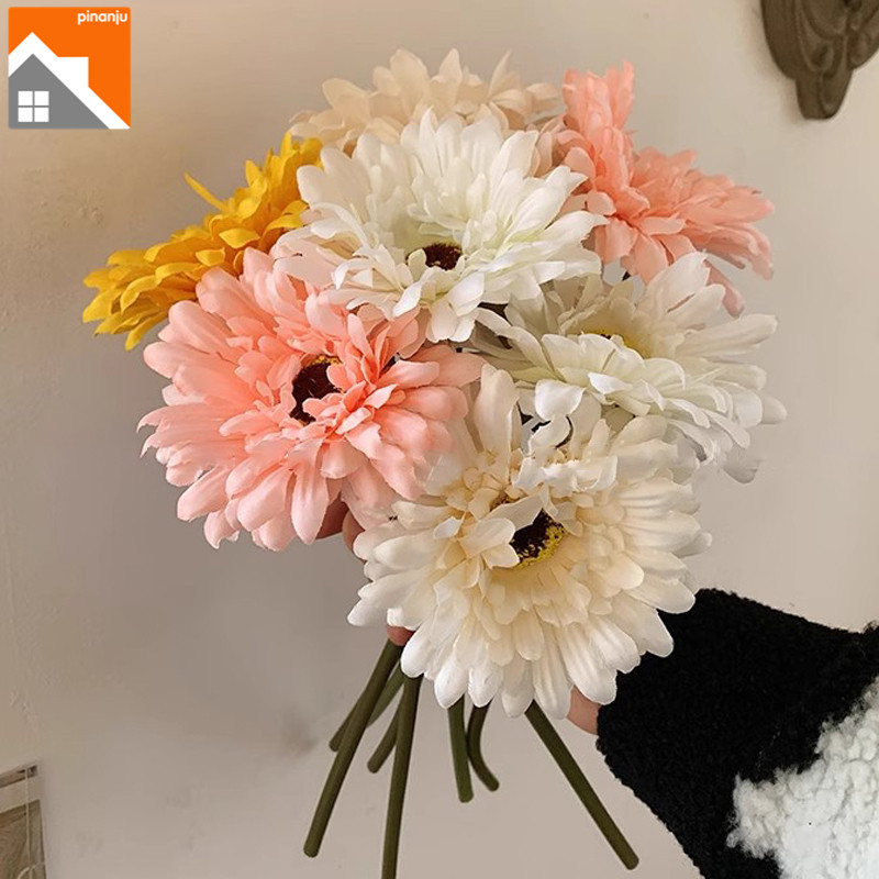 Gerbera Daisy ดอกไม้ประดิษฐ์สดดูดอกไม้ผ้าไหม Nordic งานแต่งงานตกแต่งบ้านของขวัญวันสตรี