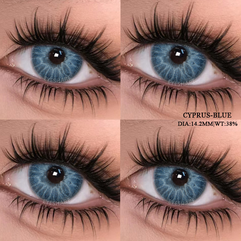 Eyeshare สีฟ ้ าคอนแทคเลนส ์ สีธรรมชาติสําหรับดวงตาเลนส ์ สีเทา Colorcont เลนส ์ เกาหลีความงามประจํา