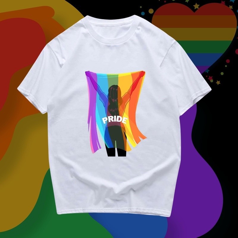 ❤️ค่าสัมบูรณ์เสื้อยืด สกรีน PRIDE MONTH🌈 ลาย pride flag พร้อมส่ง✨S-3XL