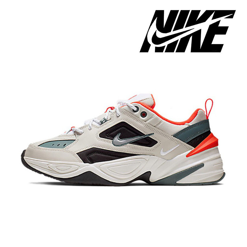 Nike M2K Tekno ESS light bone รองเท้า low daddy แท้ 100% รองเท้าผ้าใบสีเทาสีส้ม