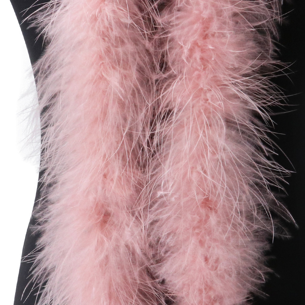 2 หลา 13G Marabou Feathers Boa ต้นคริสต์มาสสีชมพูตุรกี Feather บนริบบิ้นชุดแต่งงานผ้าคลุมไหล่ตกแต่งงานฝีมือ Feathers