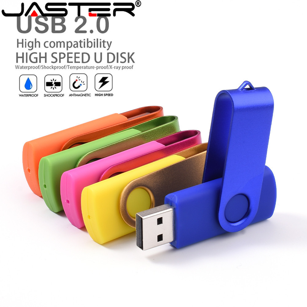 Jaster แฟลชไดรฟ ์ USB โลหะสีสันสดใส 4GB/8GB/16GB/32GB/64GB Pendrive ขายส ่ ง USB Stick