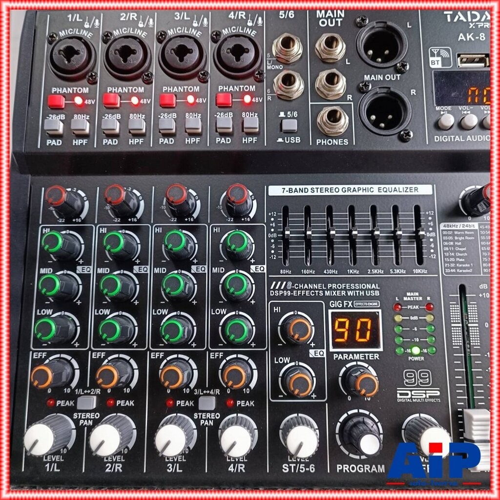 TADA AK-8 MIXER มิกเซอร์ มิกเซอร์อนาล็อก 8 แชนแนล มิกซ์ เครื่องผสมสัญญาณเสียง ธาดา AK 8 AK8 เอไอ-ไพศาล