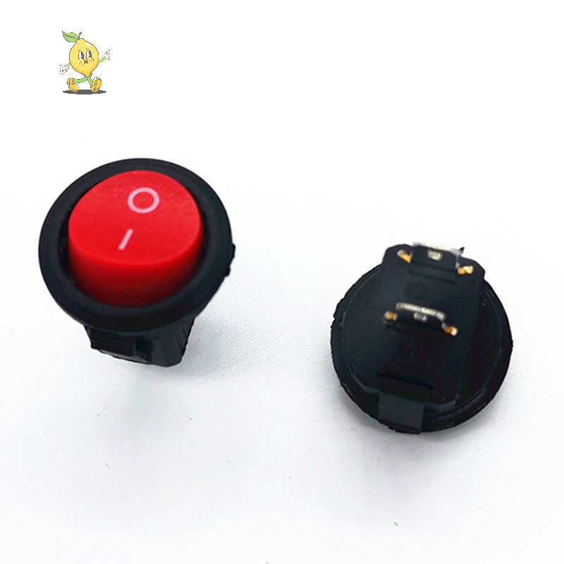 [mozh] 10 ชิ้น KCD11 เส้นผ่านศูนย์กลางขนาดเล็กรอบเรือ Rocker Switches สีดํารอบสีดําสีขาวสีแดง 2 ขา ON-OFF Rocker [TH]