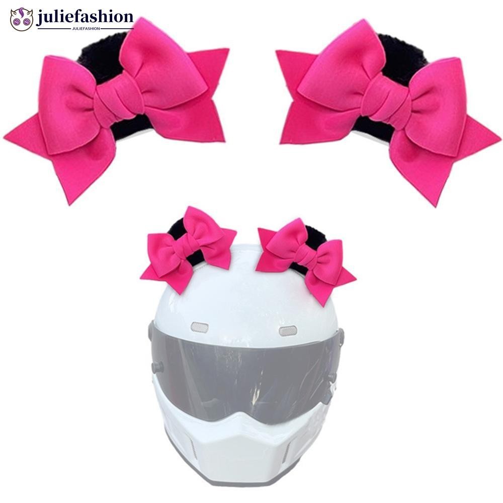 JULIEFASHION 2 ชิ้นหมวกกันน็อครถจักรยานยนต์ตกแต่งผีเสื้อ Knot หูสําหรับขี่ Sking หมวกกันน็อคสติกเกอร์อุปกรณ์เสริม N8V9