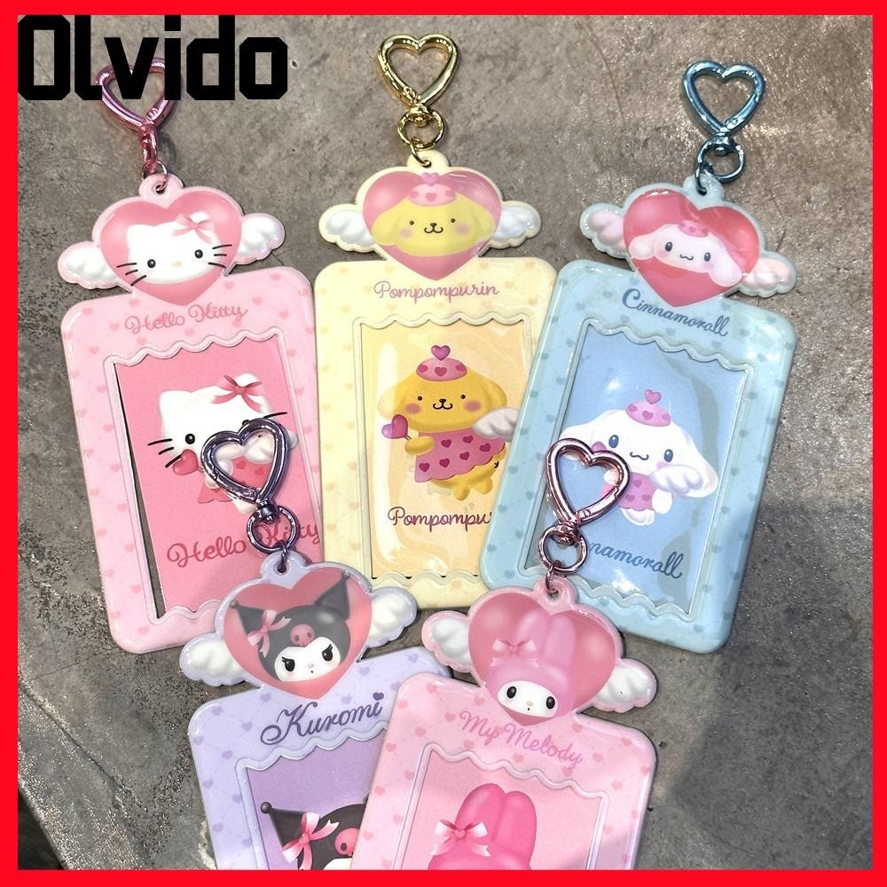 SANRIO Olvido ผู้ถือบัตร,สไตล์Kpopการ์ตูนSanrio Photo Card,Hello Kitty Cinnamoroll Kuromi My Melody PVC Key Chainของขวัญนักเรียน