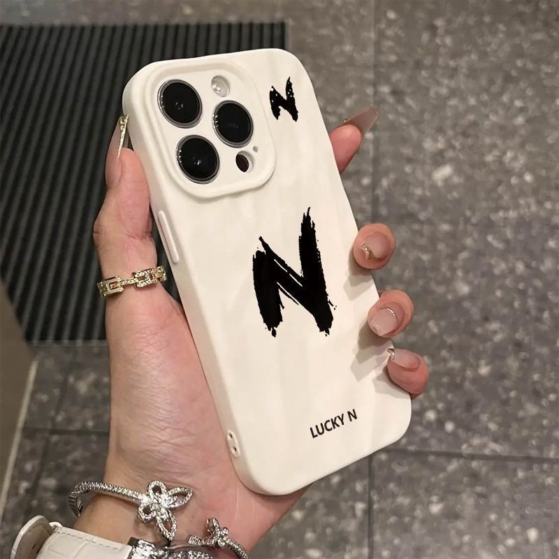 เคสไอโฟน16 15 14 13 12 11 Pro Max Case Matte Letters Printed X Cover Compatible เคส iPhone 16PM,16Plus,X/XS, XR,7+,8Plus