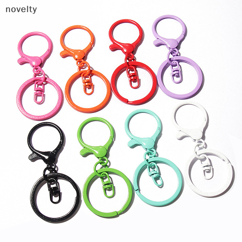 Nly สีกุ้งก้ามกรามฤดูใบไม้ผลิขนาดใหญ่ Claspsps ตะขอเปิดแหวน Key Hook พวงกุญแจสําหรับเครื่องประดับทํา DIY พวงกุญแจอุปกรณ์เสริม N