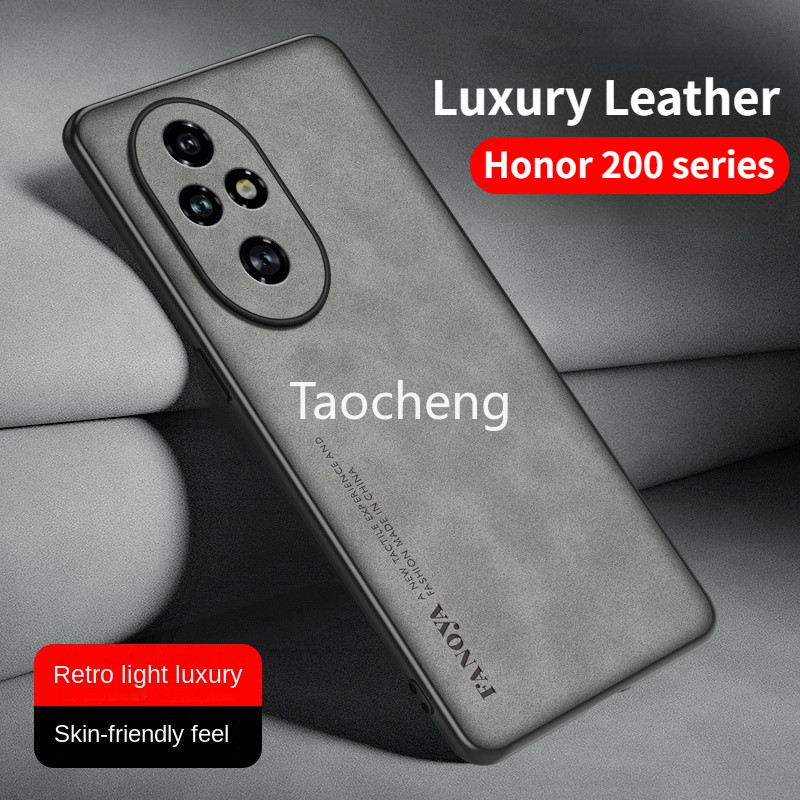 หนังแกะหนังเคสโทรศัพท์สําหรับ Honor 200 Pro Lite 20Pro Honor200Pro 5G 2024 ซิลิโคนอ่อนนุ่ม TPU แฟชั่นปลอกกันกระแทกเลนส์กล้องป้องกันปกหลังเต็ม