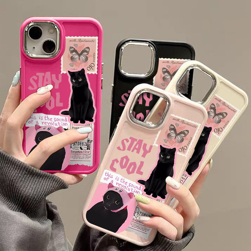 ความงามน ่ ารักแมวกันกระแทกสําหรับiPhone 15 14 13 12 11 Pro Max XS X XR 8 7 Plusซิลิโคนป ้ องกันปลอก