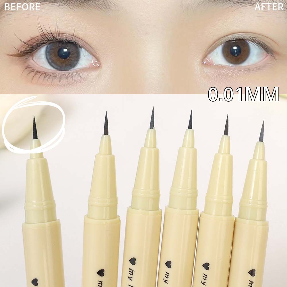 Eyes Makeup Cosmetics - No Smudge Long Lasting - ปากกาอายไลเนอร์ชนิดน้ําเนื้อละเอียดพิเศษ - กันน้ํา ป้องกันเหงื่อ แห้งเร็ว Smoot - Brown Lying Silkworm Matte Eye Liner Pen