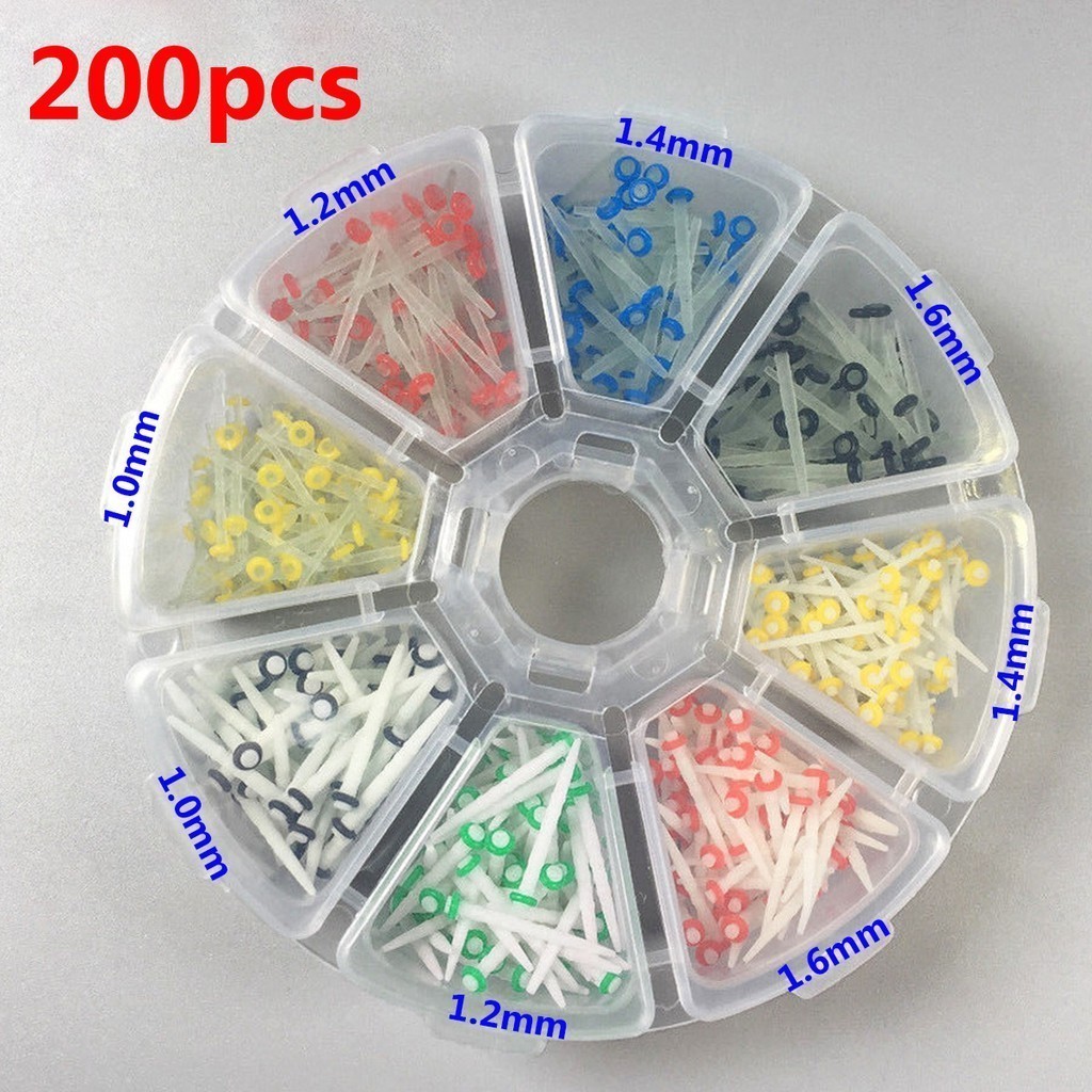 200 ชิ้นทันตกรรมไฟเบอร์โพสต์โพสต์วัสดุสกรูชุบฟัน