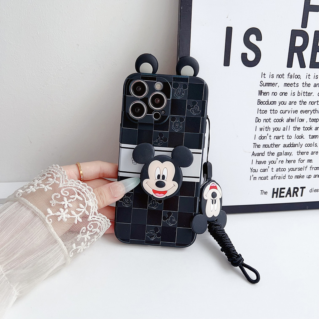 OnePlus10T 10R 5G Ace 5G 11R Nord 8T 9R 9 9 Pro 9RT 10 Pro 3Dการ์ตูนMickey Minnieเคสโทรศัพท์พร้อมวงเ