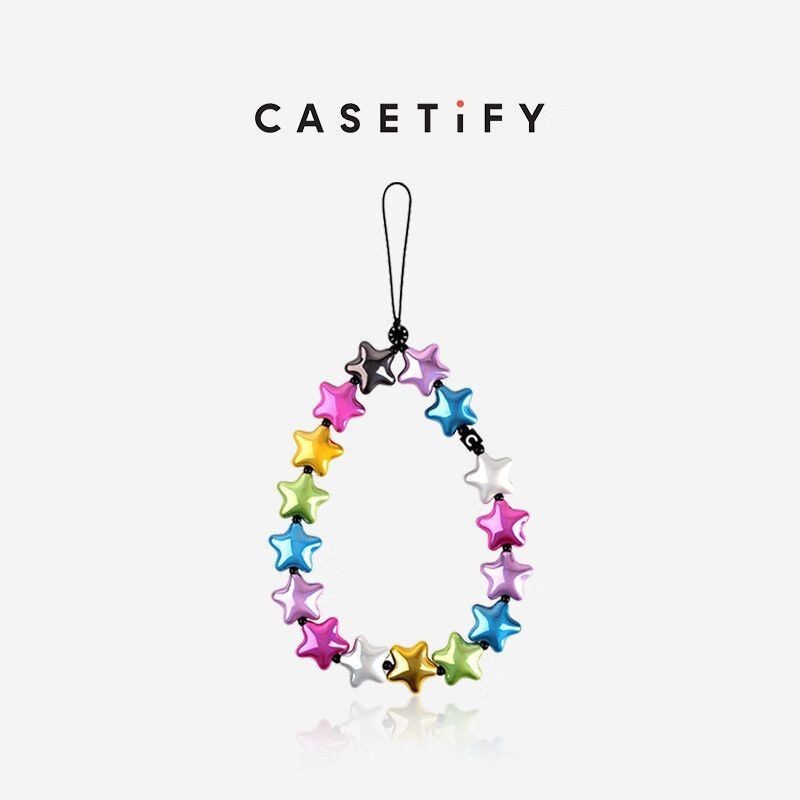 Casetify โทรศัพท์มือถือ Lucky Star Beaded Chain สีสัน Star Lanyard เครื่องประดับ Influencer ins