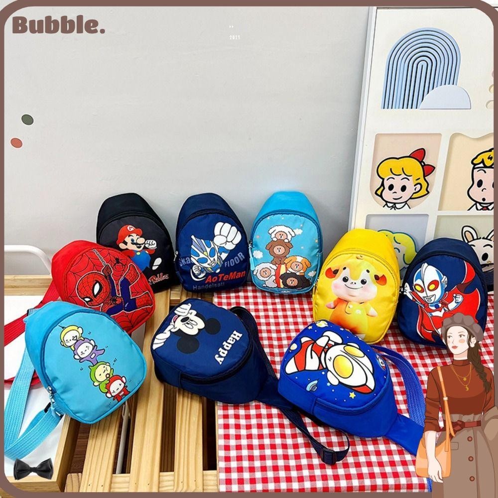 Bubble Mini กระเป๋าคาดเอว, กระเป๋ากล้วยการ์ตูน, เด็กชาย Fanny Pack คุณภาพสูง
