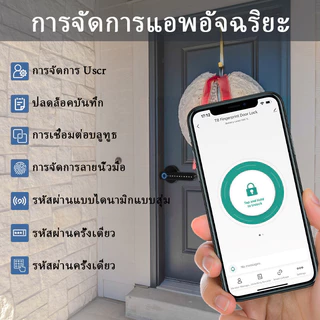 กุญแจอัจฉริยะ ล็อคดิจิตอล ลูกบิดประตู ลูกบิดประตูดิจิตอล สมาร์ทล็อค ล็อคลายนิ้วมือ Digital Door lock ประตูดิจิตอล
