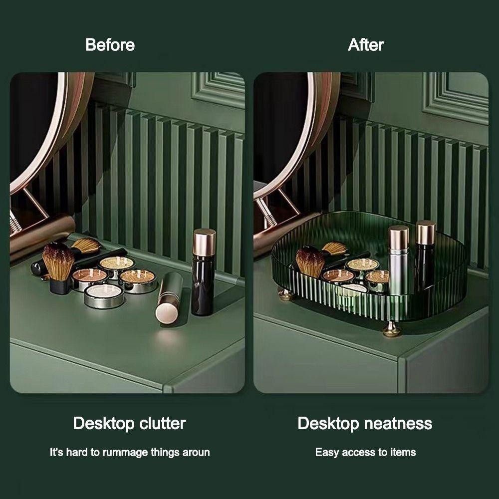 เบสท์ แต่งหน้าน้ําหอมออแกไนเซอร์,โปร่งใสด้วยทองยืนเคาน์เตอร์ออแกไนเซอร์,มัลติฟังก์ชั่ความจุขนาดใหญ่กันลื่นเครื่องสําอางสก์ท็อปกล่องเก็บบ้าน - รูปที่ 6