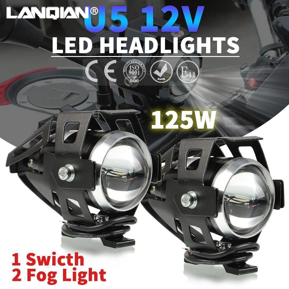 ! 125W 12v U5 ไฟหน้ารถจักรยานยนต์ led spotlight หัวโคมไฟจุดหมอกสําหรับ YAMAHA XJ600NS XJ650 XJ6 N DI