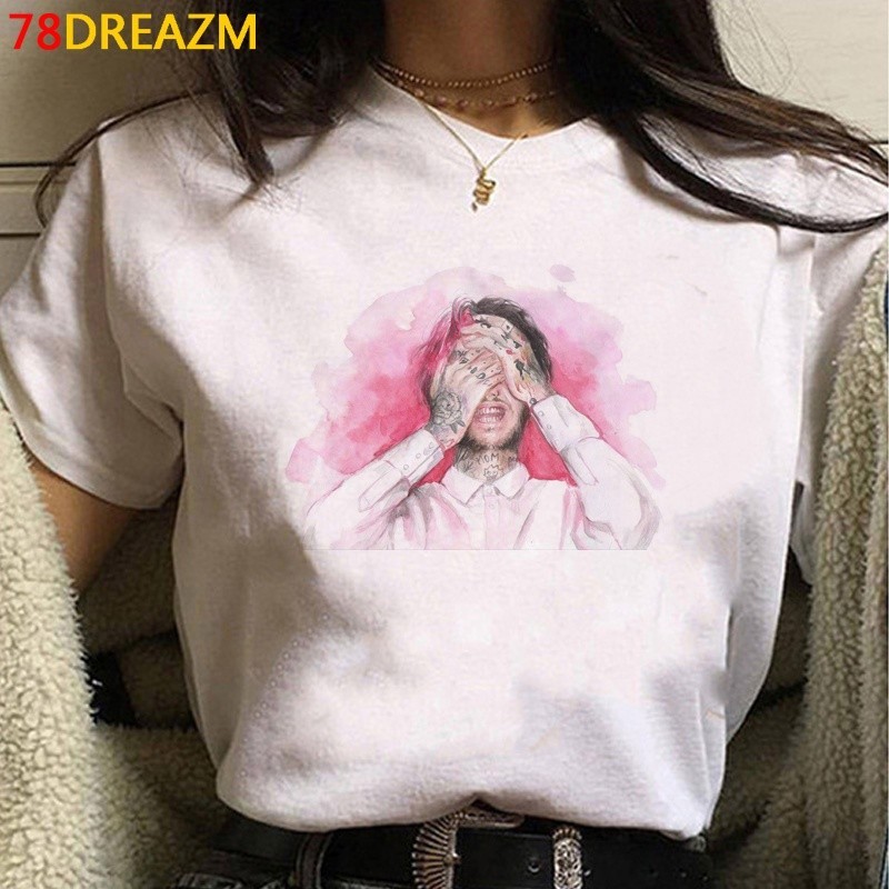 เสื้อทหาร - Lil Peep เสื้อเชิ้ตผู้ชายเสื้อผู้ชายสต เกาหลี คอกลม สินค้ามาใหม่ ไซส์ใหญ่ หลวม ธรรมดา