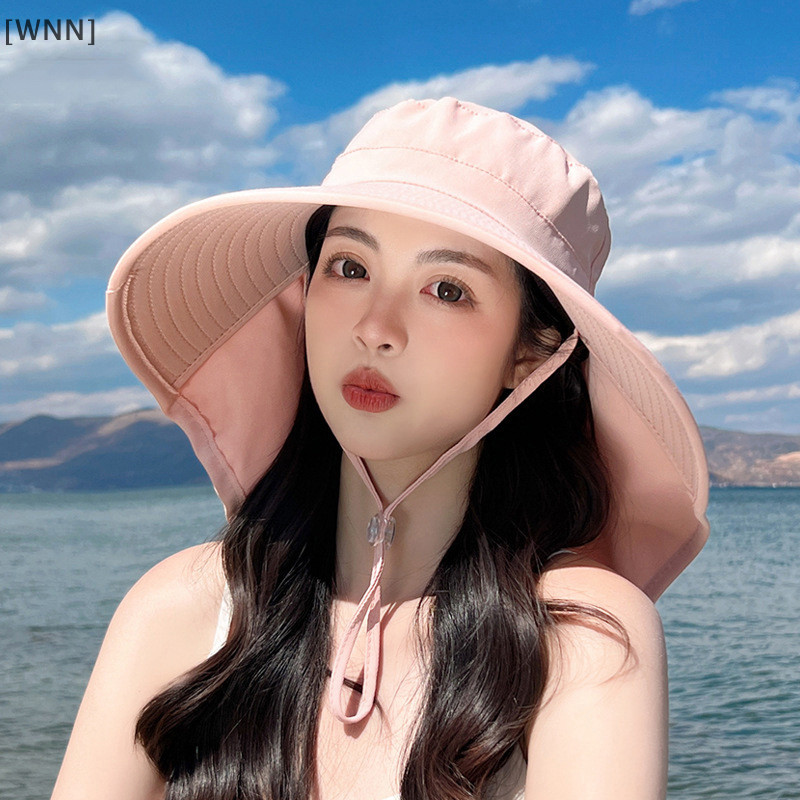 [WNN]Ready Stock ฤดูร้อนผู้หญิงหมวกผ้าคลุมไหล่น้ําหนักเบา Breathable Face Neck Protection หมวกกันแดดหมวกชายหาดออกแบบท่องเที่ยว TH