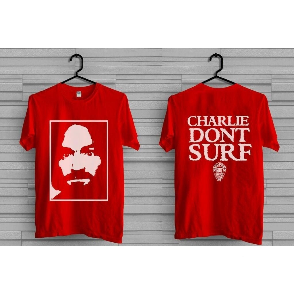 ﹍♦Gildan - AXL Rose Guns N Roses CHARLES MANSON T Shirt Vintage Charlie Dont Surf REPRINT