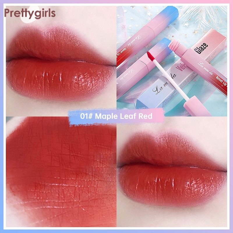 PY.th LAMEILA ลิปสติกติดทนนาน ลิปกลอส สีส้มอิฐ สีเเดงตุ่น แบบกันน้ำ ติดทนนาน ให้ความชุ่มชื้น