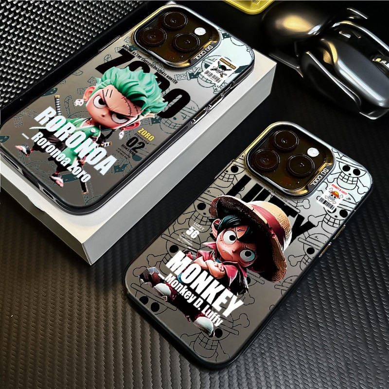 SAMSUNG สําหรับsamsung Galaxy S24 S23 Ultra S22 S21 Plus S20 S21 S23 FEหมายเหตุ20 Ultraการ์ตูนOne Piece Angry Luffy ZoroหรูหราIMDโลหะฮาร์ดปกหลัง