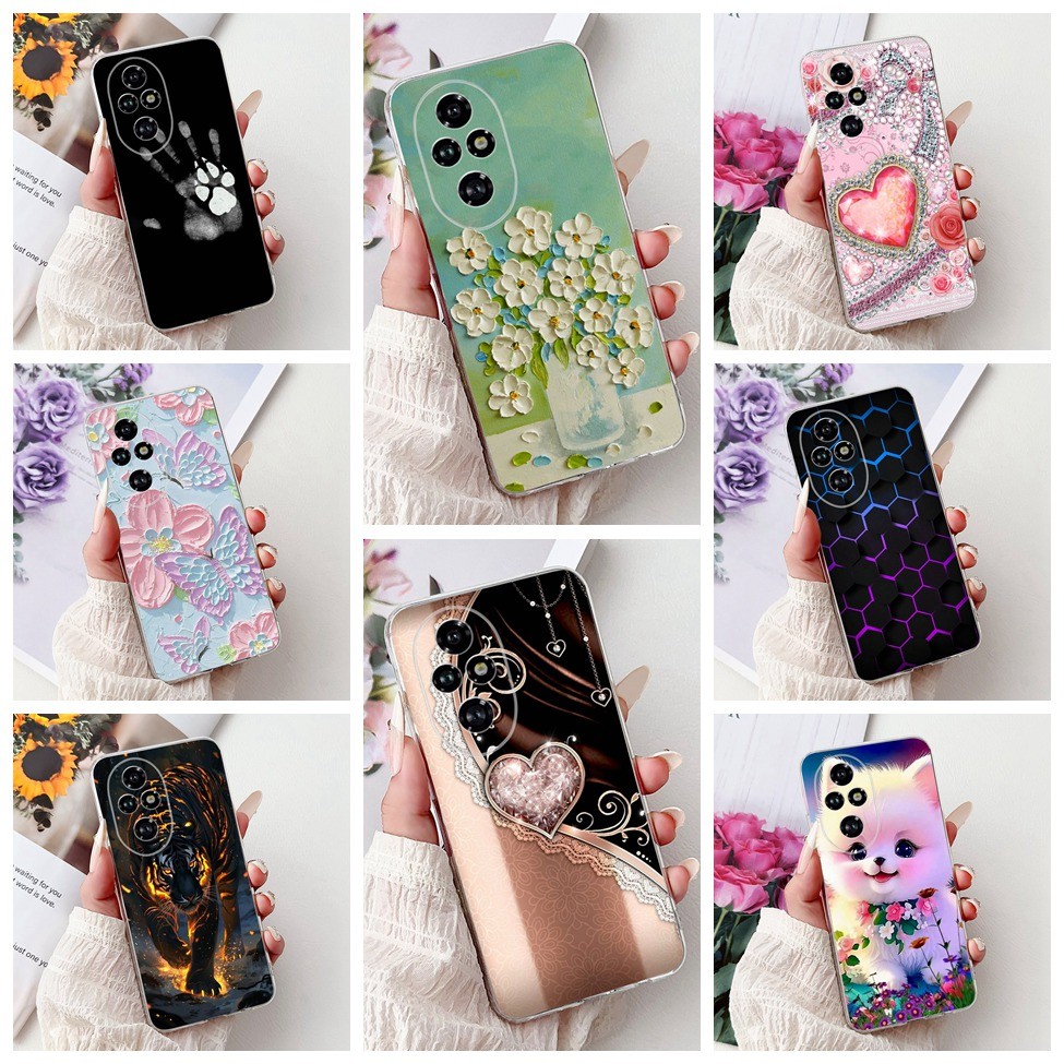 6.78 ปลอก Honor 200Pro ELP-AN00 ELP-NX9 ฝาหลัง Honor 200 Pro กรณีแฟชั่นผีเสื้อดอกไม้น่ารักการ์ตูนแมว