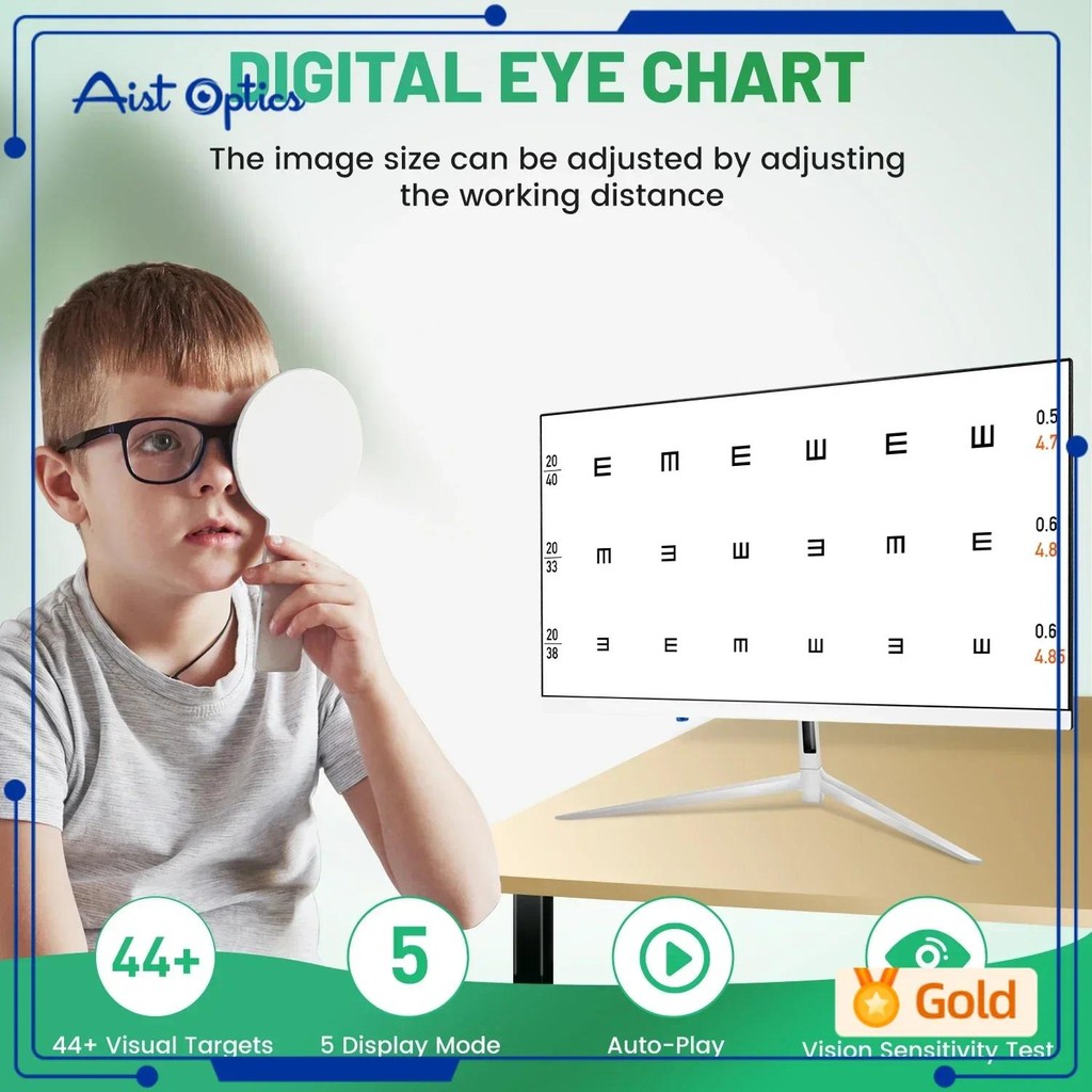 พรีเมี่ยมไร้กรอบ 21.5 นิ้ว HD LCD Visual Acuity Chart Vision Test Projecter Monitor สําหรับสอบจักษุ