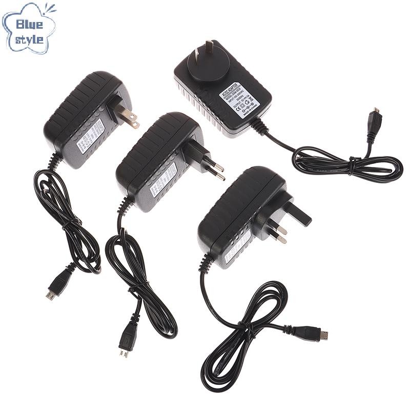 Bluestyle 1 PC คุณภาพสูง 5V 3A Micro USB AC/DC Power Adapter AU EU UK US Plug Charger Supply 5V3A สําหรับ Pi Zero แท็บเล็ตพีซีใหม่