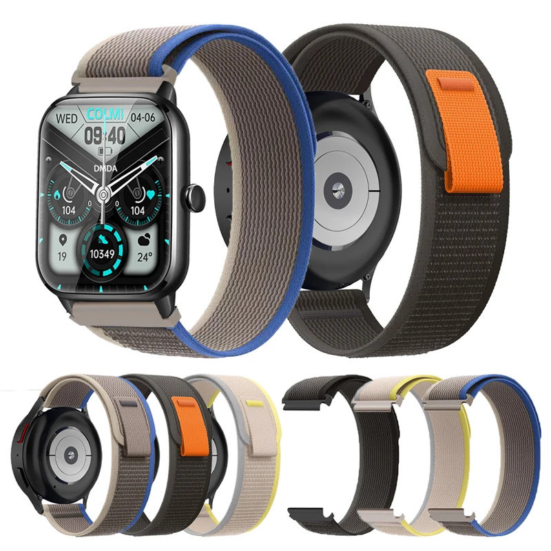 สายไนลอนกลางแจ้งขนาด 20 22 มม. สำหรับสาย COLMI C61/C81/P73/P71/P68/P28 Plus/P76/I31/V68/V70/P8 Plus/