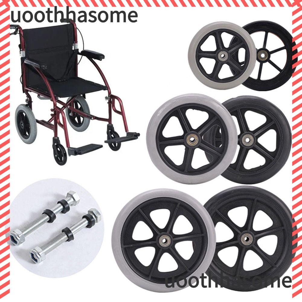 Uoothasome Solid ยางล้อเปลี่ยนกระเป๋าเดินทาง 6 นิ้ว Travelling รถเข็นล้อเลื่อน