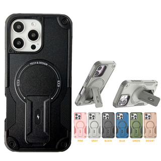 DJ กันกระแทก พับได้ ตั้งได้  เคสกันกระแทก สําหรับ iPhone 16e 11 12 13 14 15 16 Pro Max Mini Plus PC TPU แข็ง magnet Case