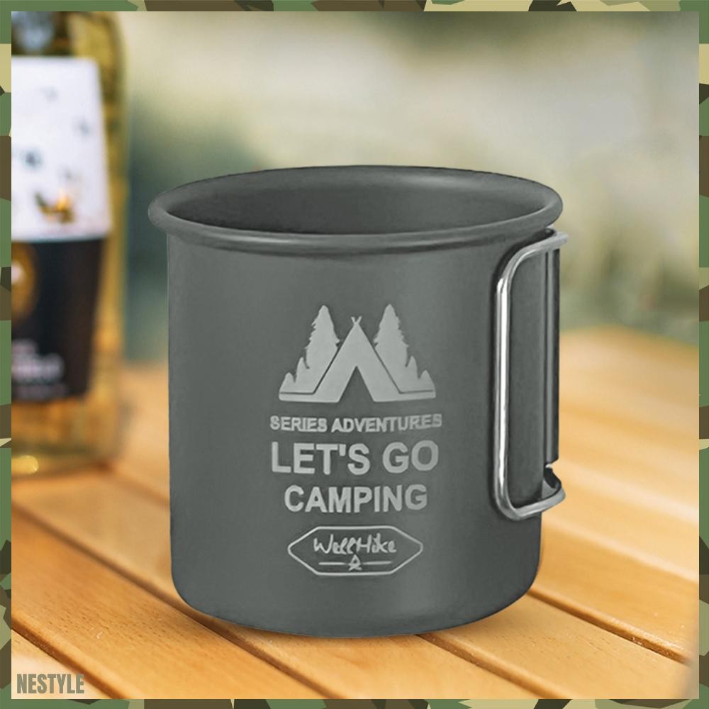 จัดส่งจากกรุงเทพ 300ML Camping Mug อุปกรณ์ปิกนิกด้ามจับแบบพับได้สําหรับ Backpacking Hiking Travel [newstyle.th]
