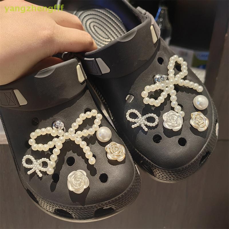 [yangzhengfff] ใหม่ Pearl Bowknot ที่ถอดออกได้รองเท้าหัวเข็มขัดอุปกรณ์เสริมขั้นสูงสไตล์บัลเล่ต์ตกแต่งหัวเข็มขัดน่ารักรองเท้าอุปกรณ์เสริมสําหรับสาวของขวัญ [ใหม่]