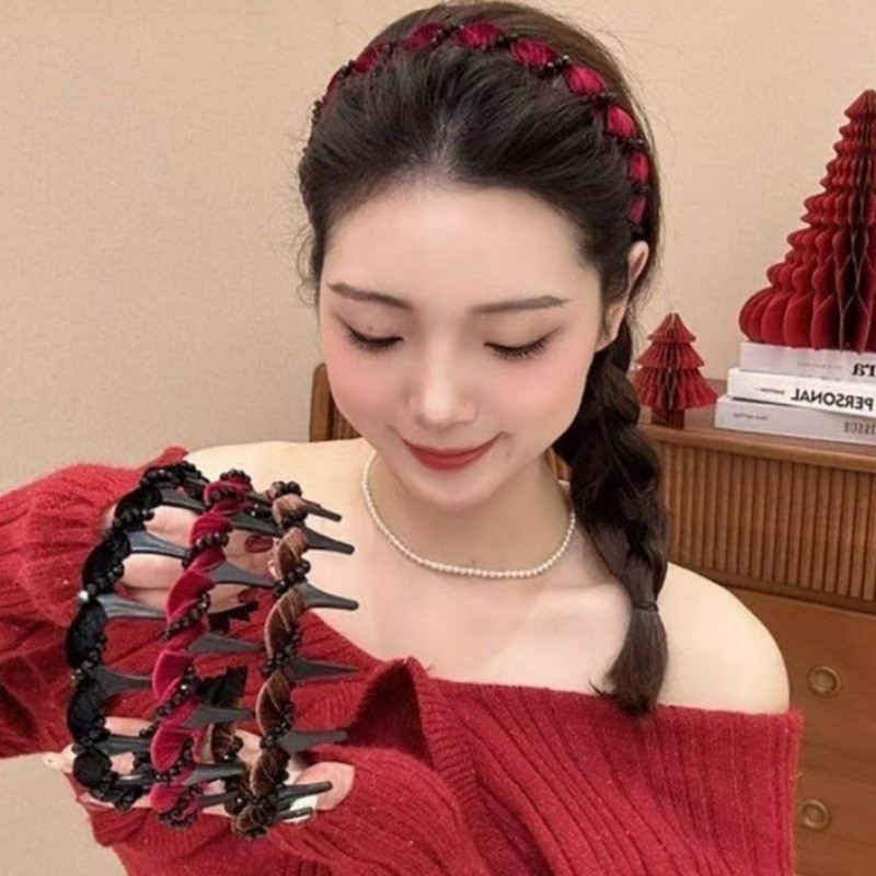 แฟชั่นเกาหลี แห่กัน ลูกปัดคาดศีรษะหรูหราสูง-สูงสุด ผมวงอุปกรณ์ผมสําหรับผู้หญิง