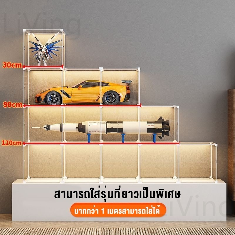 Living ตู้โชว์ตุ๊กตา ชั้นวางกระเป๋า DIY 4/6/8 ชั้น ตู้กระจก ชั้นวางโมเดล ตู้ใส่ กระเป๋า แบรนด์เนม พร้อมความจุขนาดใหญ่ - รูปที่ 3