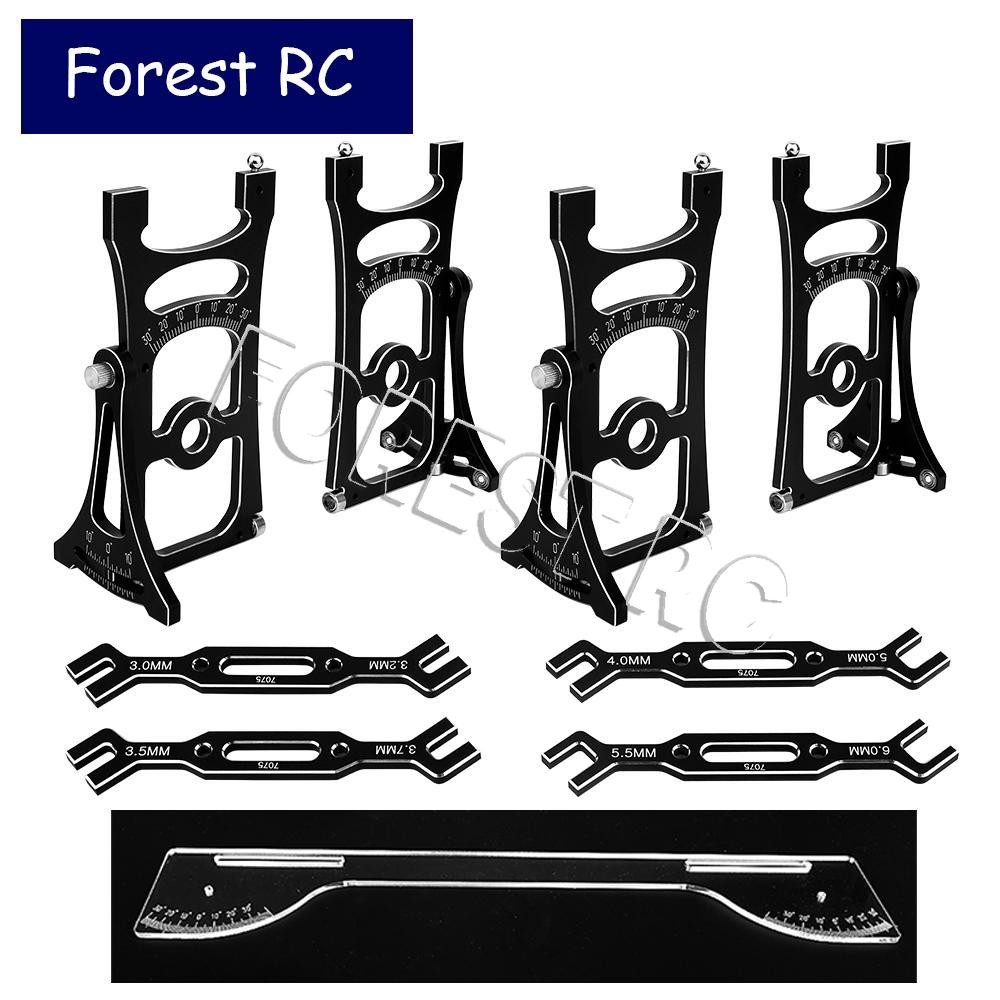 รายละเอียดงานอดิเรก RC อลูมิเนียม Off Road Buggy แชสซี Setup ระบบชุดปรับไม้บรรทัดสําหรับ Traxxas Arrma losi 1/8 1/7 รีโมทคอนโทรลรถ
