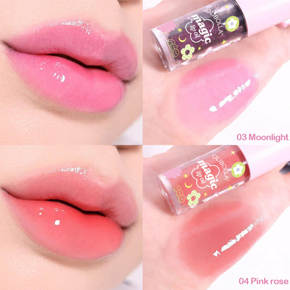 ใหม่ ลิปกลอส Magic lip oil เมจิกลิปออยล์ ลิปออยซ้อก้าด ลิป กลอส ลิปซ้อการ์ด ลิปสติก เครื่องสําอาง Lip Glaze 【goob】