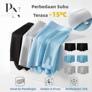Prianyaman 3/6PCS Celana Dalam Pria Boxer Premium Ice Silk Seamless Adem Antibakteri Tipis