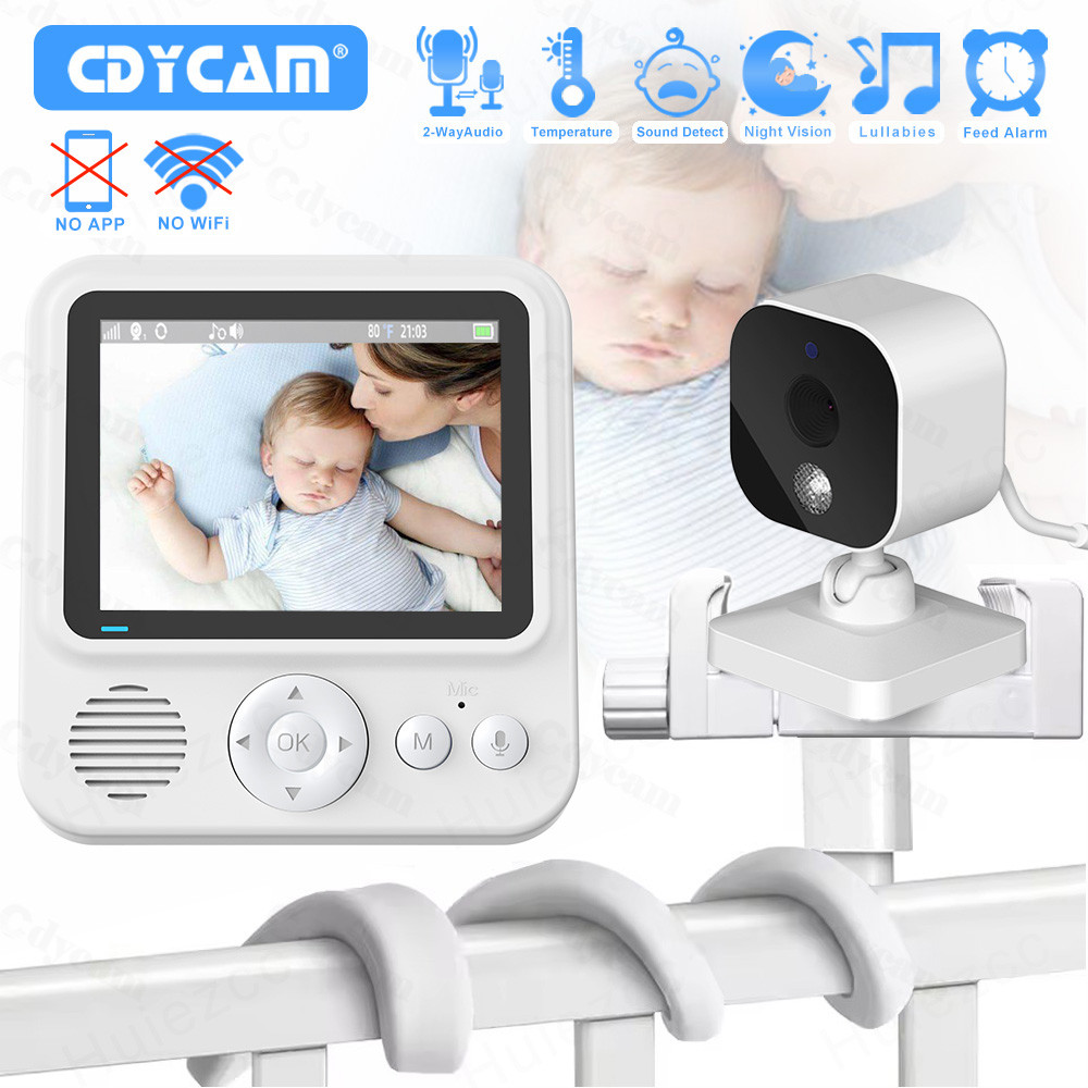 Baby Monitor ไร้สาย 2.8 นิ้วพร้อมจอภาพเด็กแบตเตอรี่ 1500mAh พร้อมอุณหภูมิเสียงสองทาง Night Vision กล้องในร่มพร้อมขาตั้ง