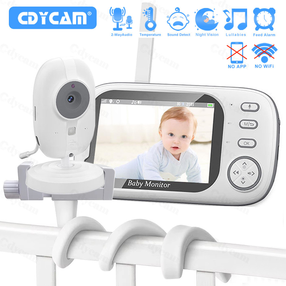 จอภาพเด็ก HD ขนาด 3.5 นิ้วพร้อมกล้อง Babysitter อิเล็กทรอนิกส์ Two Way Audio Talk Night Vision ไร้สาย Nanny Baby Camera พร้อมตัวยึด