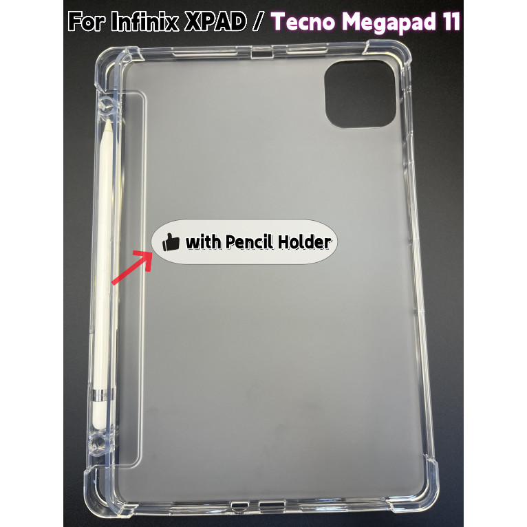 สําหรับ Infinix XPAD แท็บเล็ต 11 X1101 X1101B 11.0 นิ้วพร้อมผู้ถือปากกา TPU โปร่งใส Soft Matte สําหร