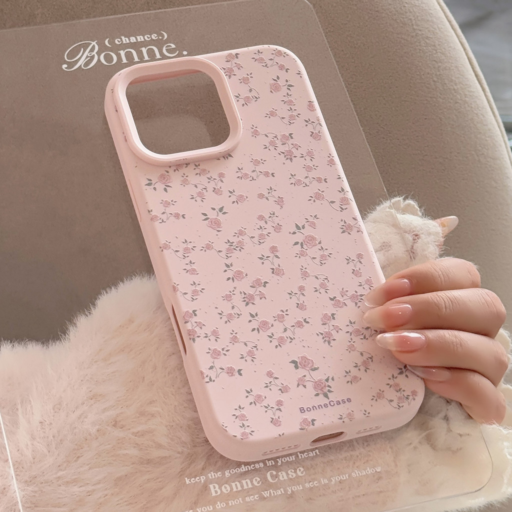 เคสแบบนิ่ม ทีพียู ลายกุหลาบสีชมพูสําหรับ ไอโฟน 11 12 13 14 15 16 มือโปร สูงสุด กรณี