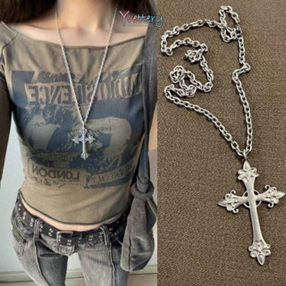 ร้านค้าไทย🔥สร้อยคอจี้ไม้กางเขนวินเทจพังก์สไตล์โกธิคInsสไตล์เ…