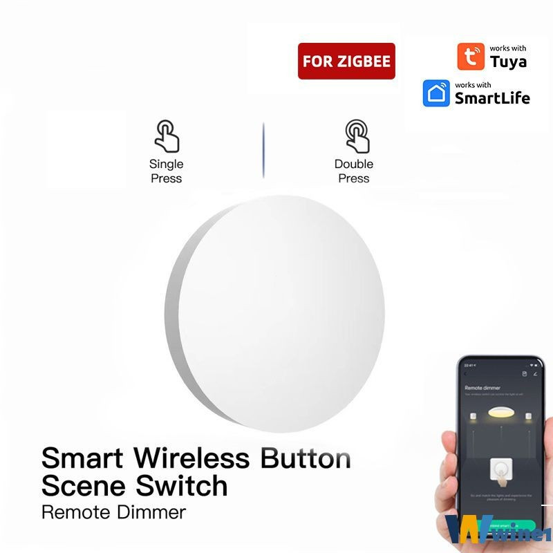 Tuya Zigbee สมาร์ทสวิตช์คีย์ Multi-Scene อัจฉริยะเชื่อมต่อไร้สายปุ่มสมาร์ทรีโมทคอนโทรลสมาร์ทโฮม (ไม่มีการรองรับเสียง) ไวน์01